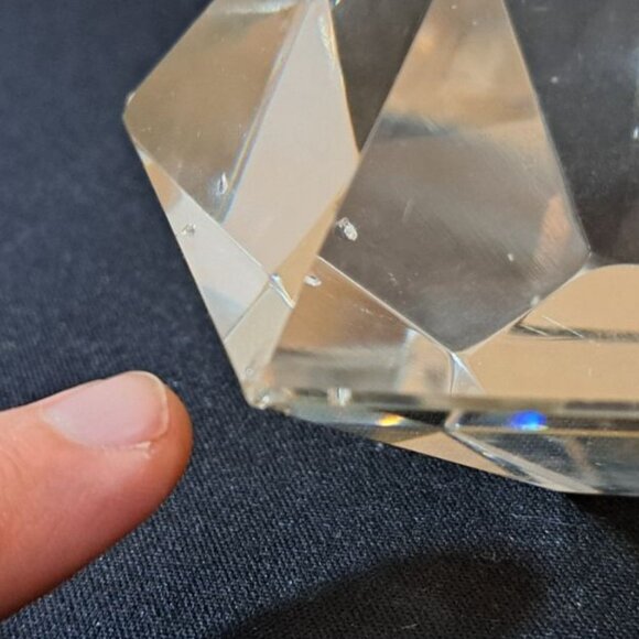 Cartier Cut Crystal Hexagonal Candle Holders, Pair - Picture 7 of 11